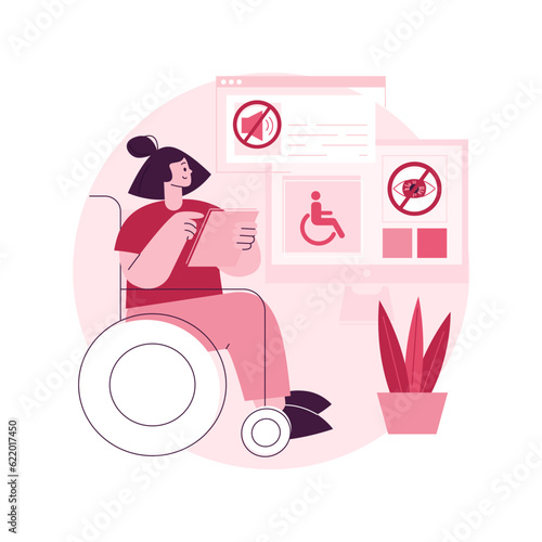Electronic accessibility abstract concept vector illustration. Accessibility to websites, electronic device for disabled people, communication technology, adjustable web pages abstract metaphor.