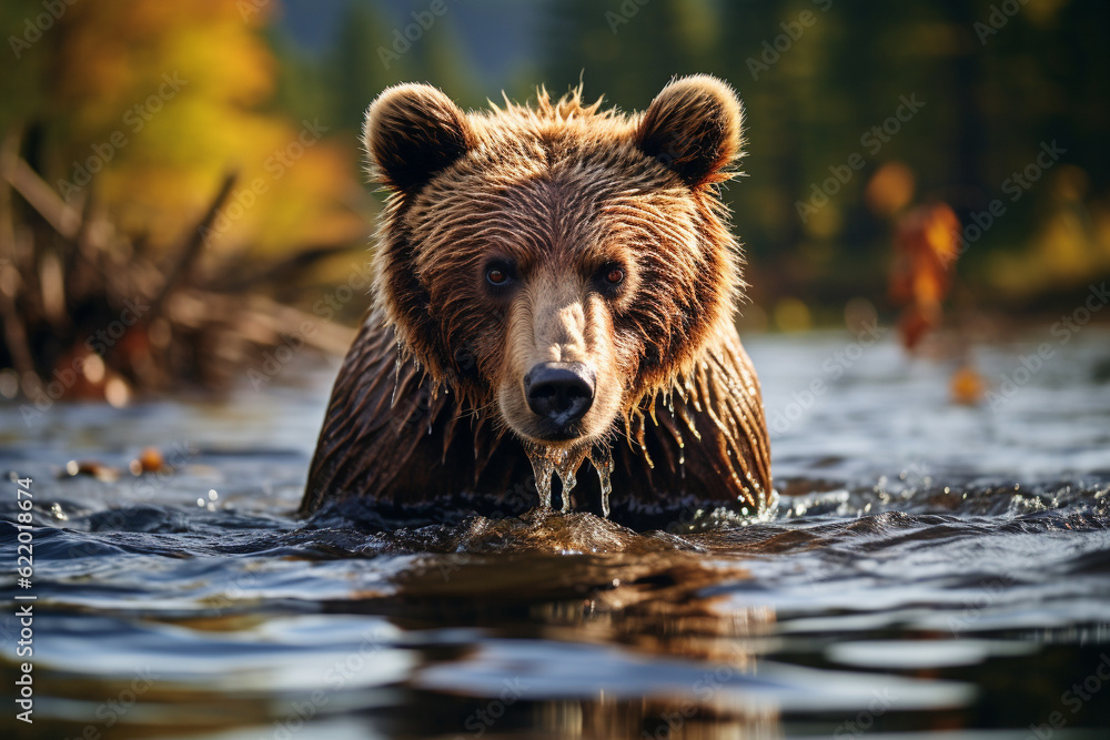 Autumn Background with animal Autumn Background with animal