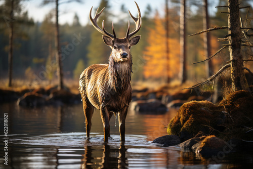 Autumn Background with animal