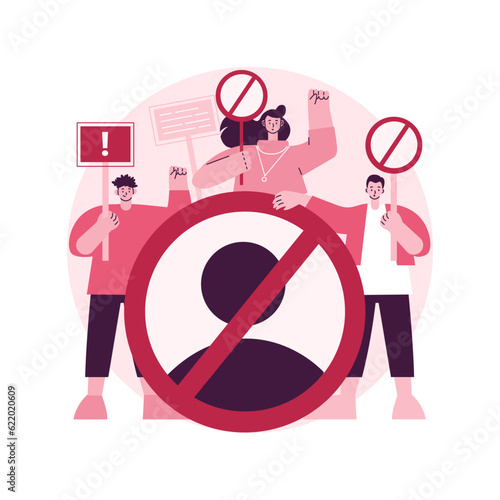 Boycott abstract concept vector illustration. Political program, consumer activism, collective behavior, cancel culture, moral purchasing, solidarity action, public protest abstract metaphor.