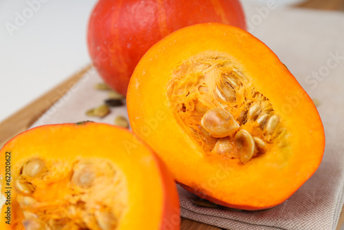 Concept of Autumn vibe food  Pumpkin  Pumpkin seeds