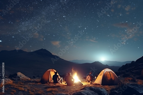 World tourism day. hiking in the mountains  camping  campfire by the sea or in the mountains  unforgettable emotions  new cities and countries. globe  continents