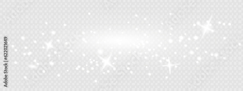 Sun glare. Glowing isolated white transparent set of light effects, glare, explosion, spark and stars. Beautiful optical effect of light reflections. snow. snow crumb