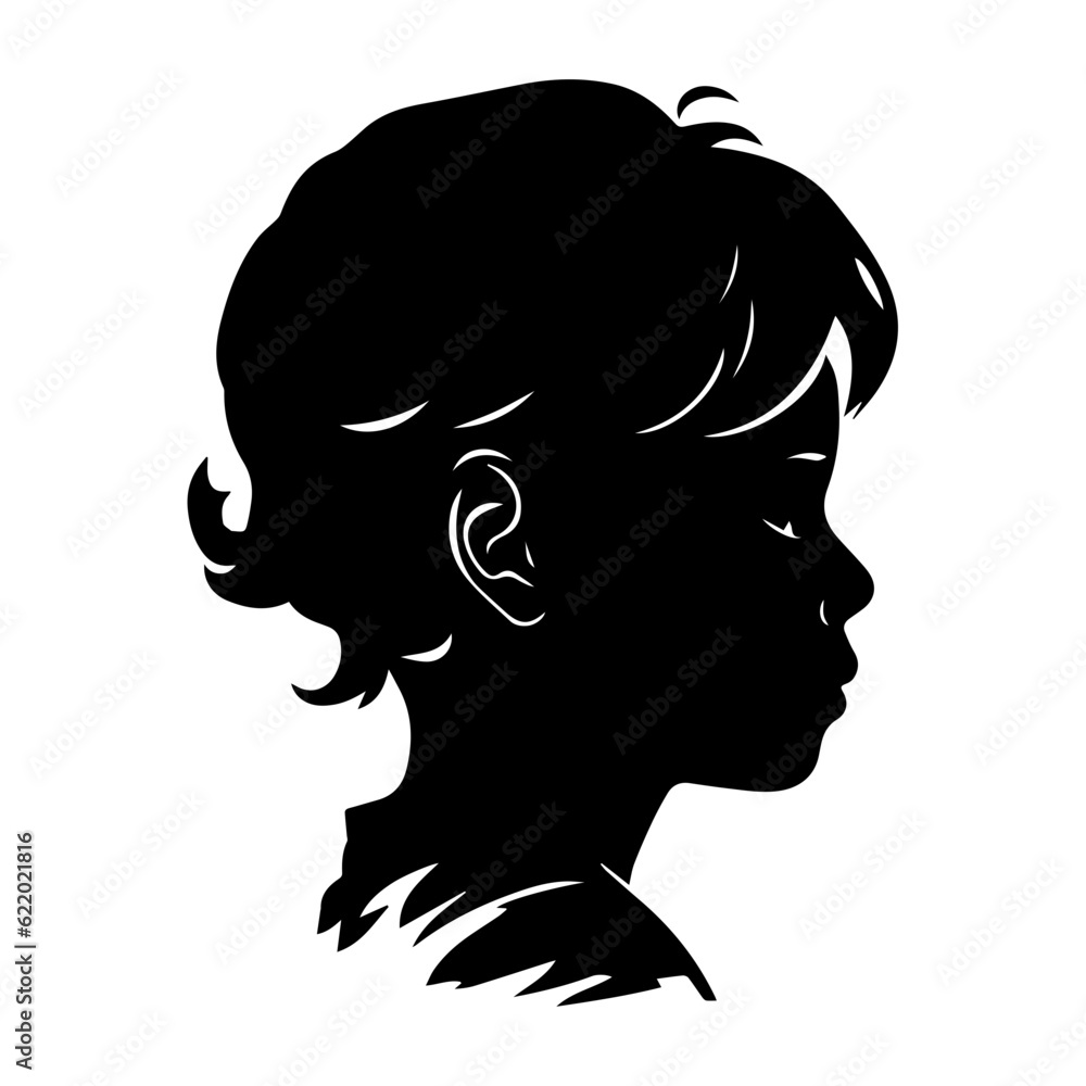 child silhouette illustration 