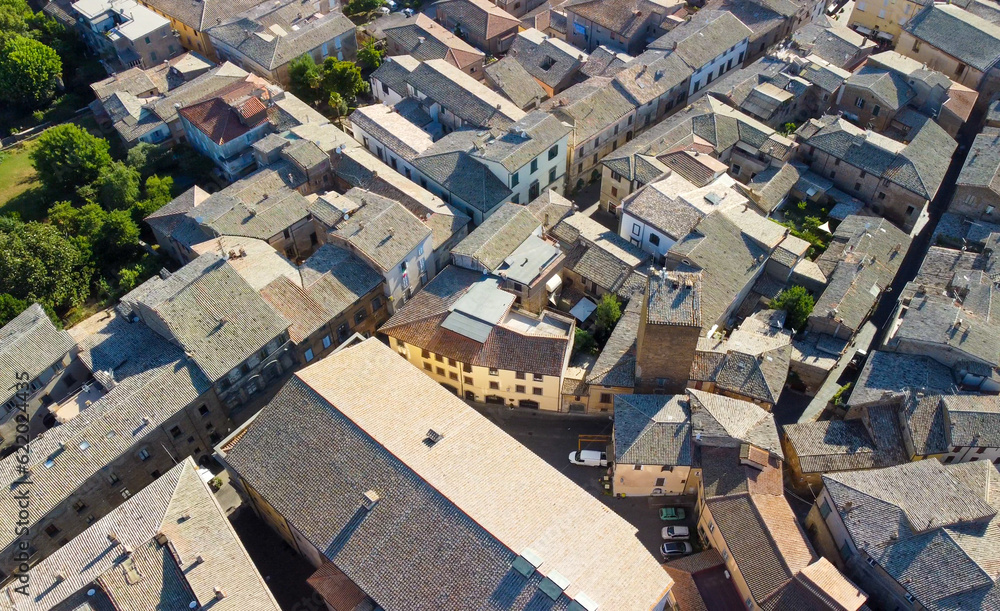 Orvieto, medieval town in central Italy. Amazing aerial view from drone.