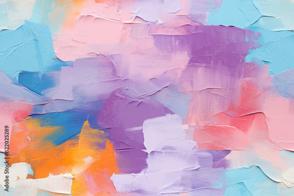 Abstract Multicolored Painting with Rough Brushstrokes, AI generated