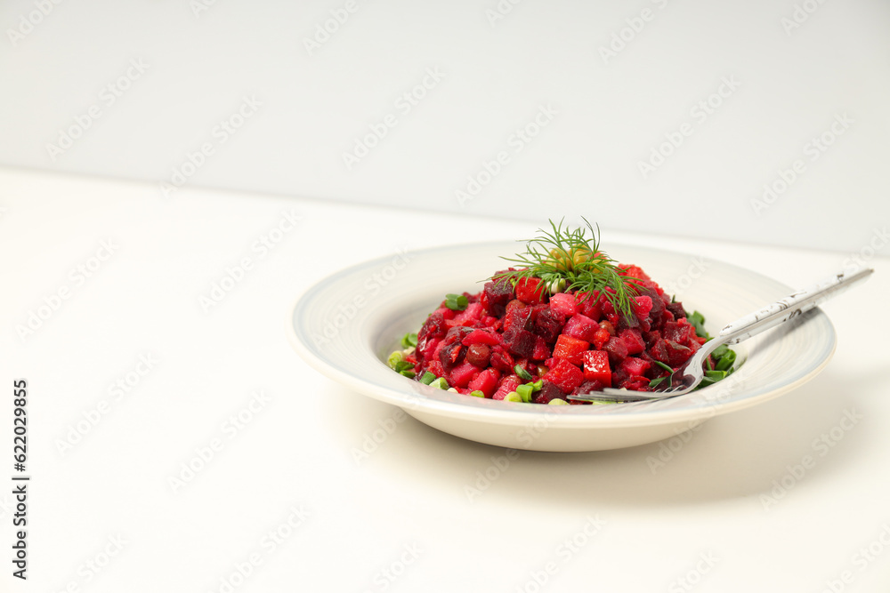 Concept of tasty food, cold dish - Vinaigrette salad Concept of tasty food, cold dish - Vinaigrette salad