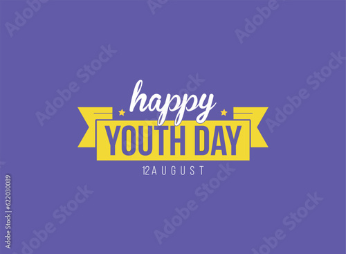 Design for celebrating International youth day event. August 12. vector illustration