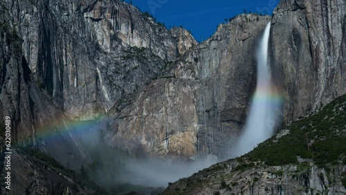 Yosemite Moonbow at Yosemite Falls Timelapse photo