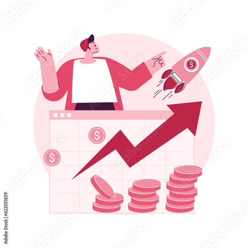 Boost sales abstract concept vector illustration. Promote product online, digital marketing strategy, sales plan, boost your business, increase sales, customer engagement abstract metaphor.