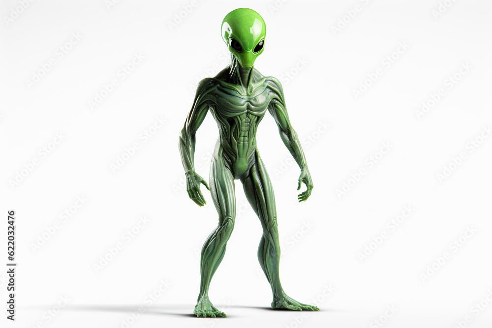 green alien on white background Generative AI
green alien on white background Generative AI