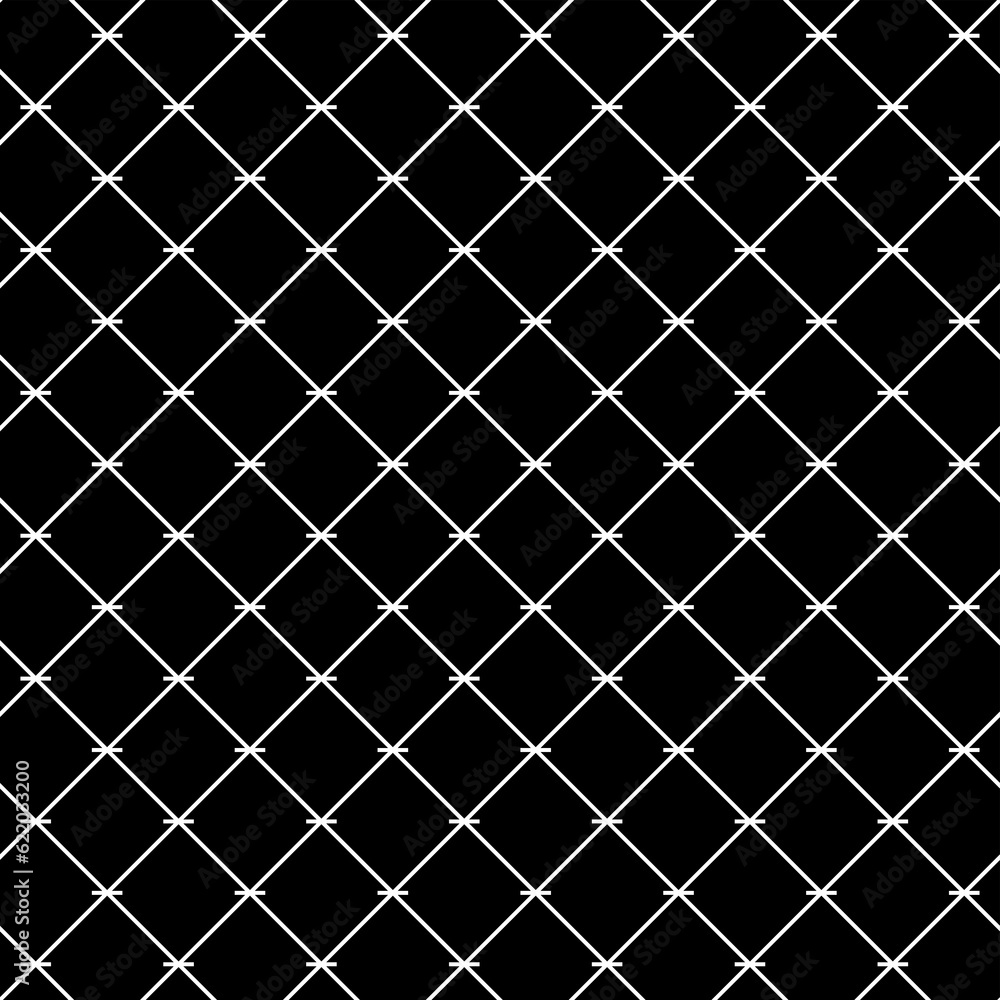 Fototapeta premium Pattern mesh Chain-link. Seamless pattern of mesh fence. Abstract checkered background.