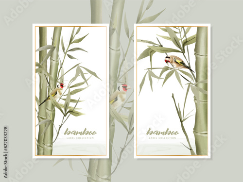 hand painted watercolor bamboo label collection