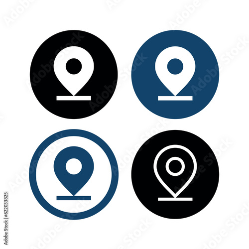 Address or location icon. Label, geolocation marker on the map. Point or route pointer icon on the map. Address designation. Address designation. GPS location symbol.
