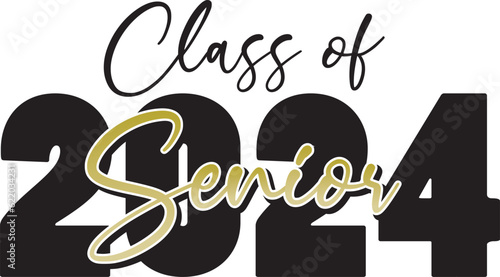 Class of 2024 Senior Script in Gold