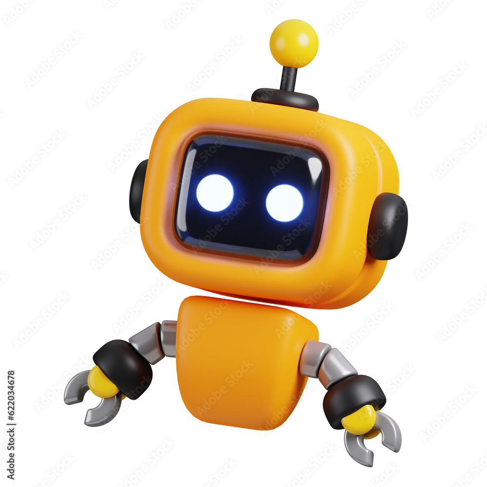 Robot chatbot icon isolated. AI support in business and artificial intelligence technology concept. 3D Render illustration. Robot chatbot icon isolated. AI support in business and artificial intelligence technology concept. 3D Render illustration.