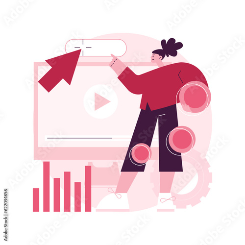 PPC campaign abstract concept vector illustration. Pay-per-click model, internet marketing tools, PPC ad campaign, search engine advertising, driving traffic, website SEO abstract metaphor.
