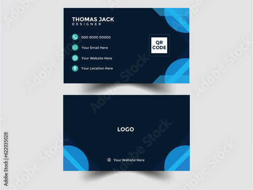 Double sided creative business card vector design template. Business card for business and personal use. Vector illustrator design.