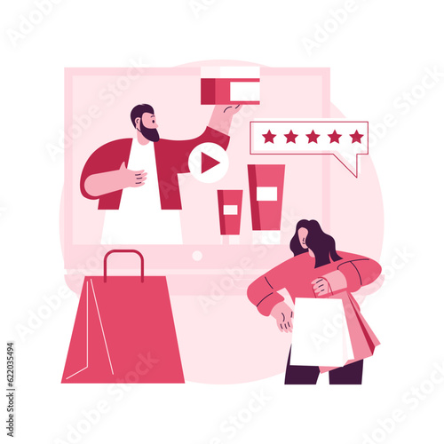 Product review abstract concept vector illustration. Social media review, online rating service, content marketing tools, customer feedback, new product rating, recommendation abstract metaphor.