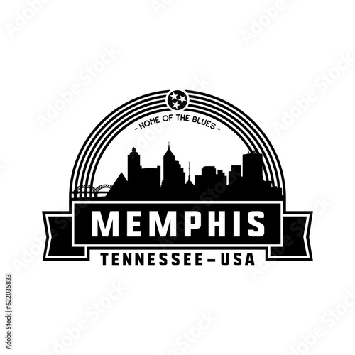 Memphis logo. Memphis, Tennessee design template. Vector and illustration.
