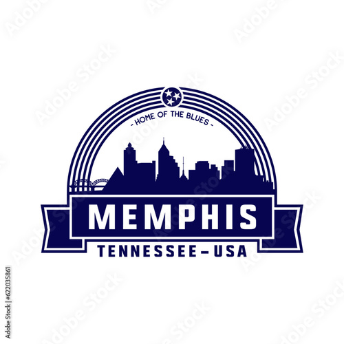 Memphis logo. Memphis, Tennessee design template. Vector and illustration.
