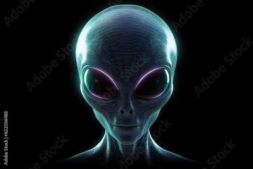 alien on black background Generative AI   © Paula