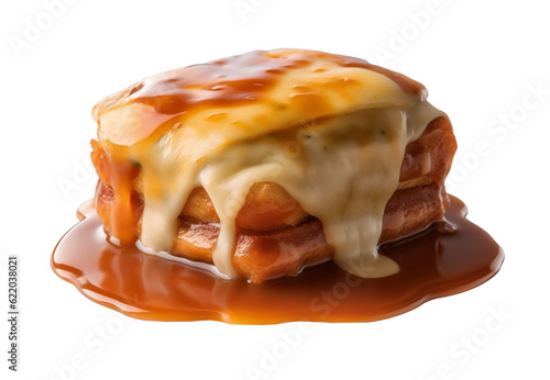 Francesinha on transparent background. Generative AI.