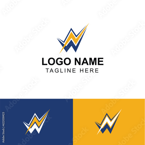 free Initial letter w electric, thunder, power logo and icon use for all business fully editable 