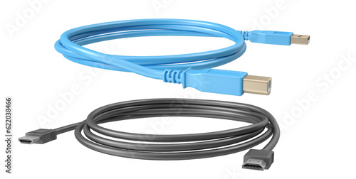 HDMI cables isolated 