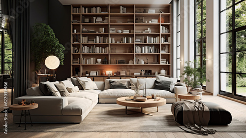 modern living room scandinavian style ai generated image 