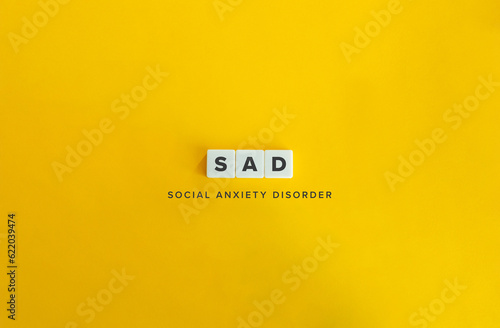 Social anxiety disorder (SAD) Banner and Concept Image.