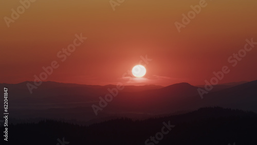 Sunset in the Carpathian Mountains