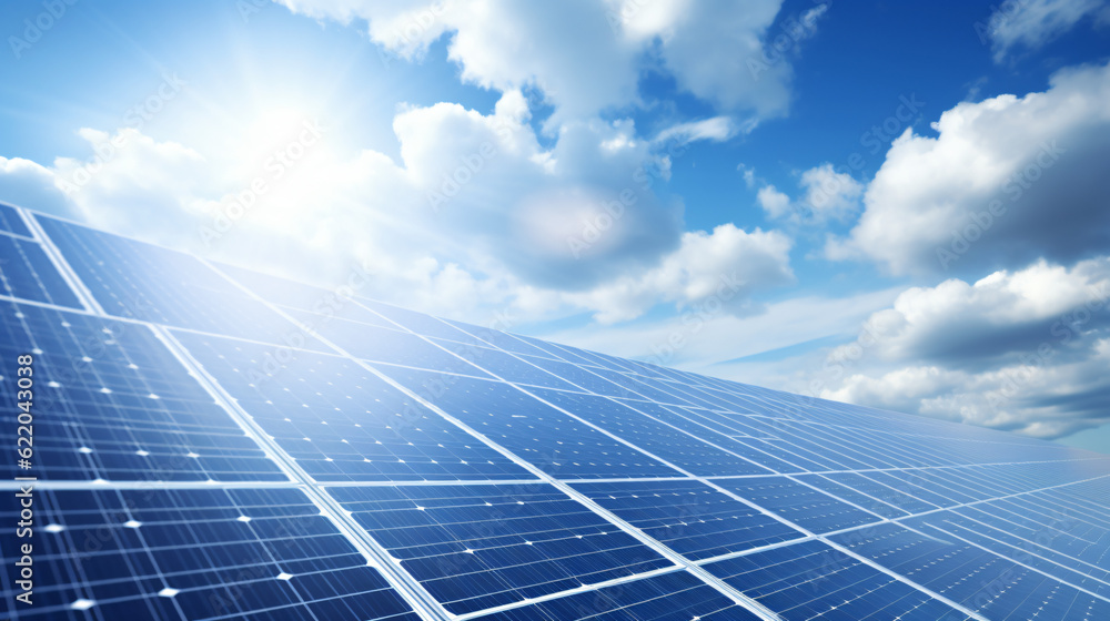 Solar Power: solar panels with sun shining on them, emphasizing renewable energy.
generative ai Solar Power: solar panels with sun shining on them, emphasizing renewable energy.
generative ai