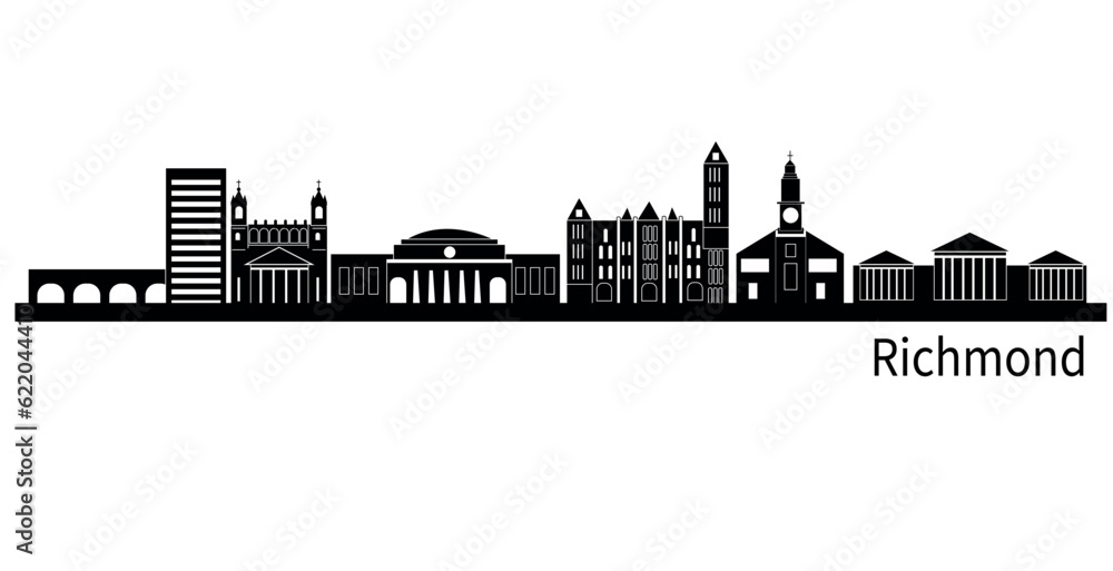Richmond USA city skyline vector silhouette