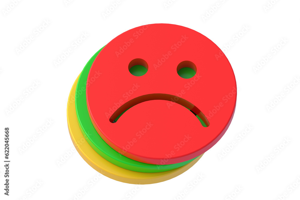 Stack of emotion faces isolated on white background. 3d render Stack of emotion faces isolated on white background. 3d render