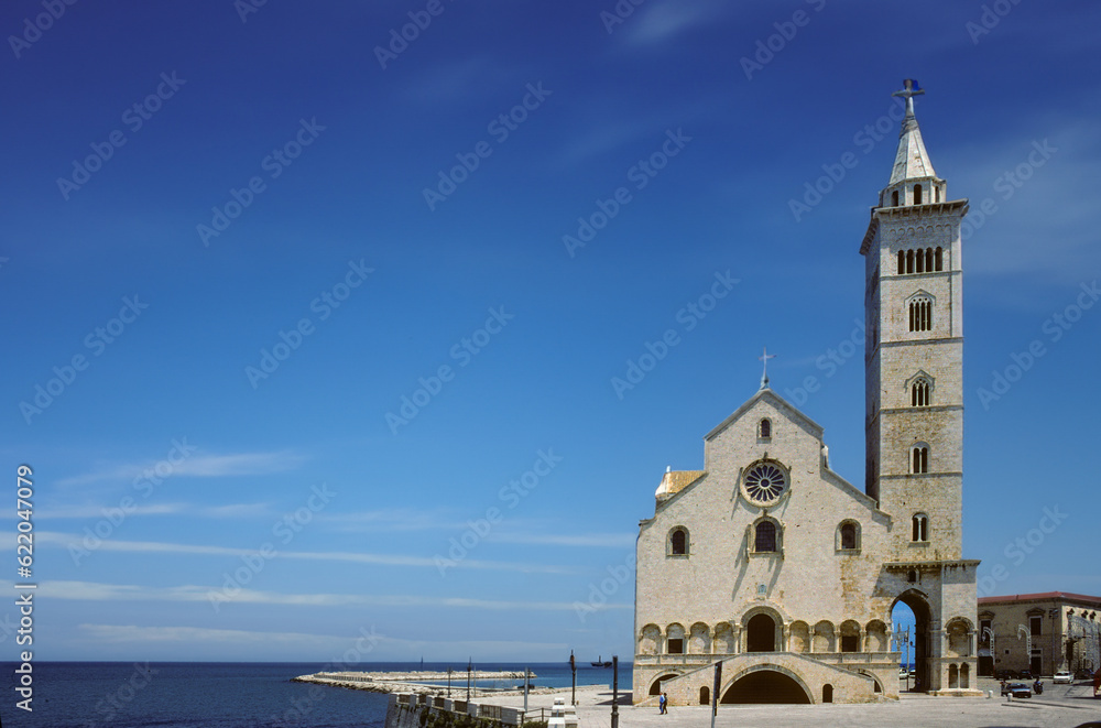 scenic cathedral of Trani at the harbor