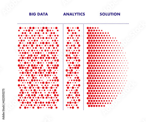Big data, Analytics, Solution. Sorting data. Data processing. Information analytics concept.
