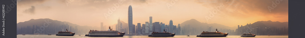 Hong Kong skyline - Generative AI