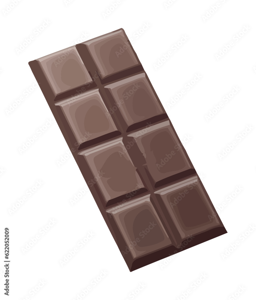 Broken chocolate bar slice, dark temptation heap Broken chocolate bar slice, dark temptation heap