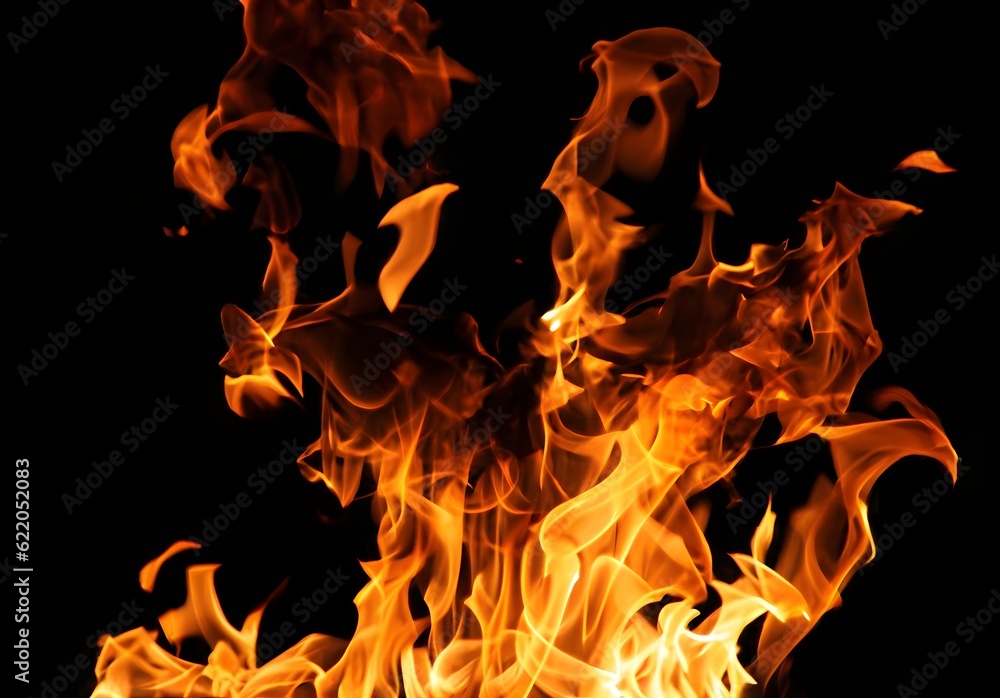 Płonący Ogień: Zachwycający Wizualny Pokaz - obrazy, fototapety, plakaty 