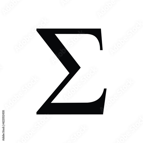 Sigma greek letter icon , Sigma symbol vector illustration