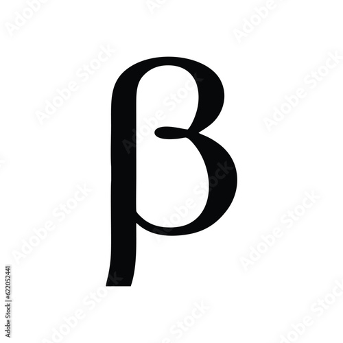 Beta greek letter icon, Beta symbol vector illustration