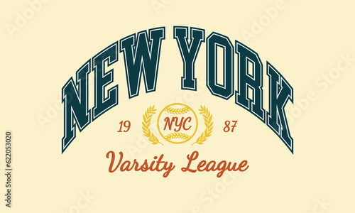 Vector artwork in varsity vintage style, perfect for t-shirts and sweatshirts.