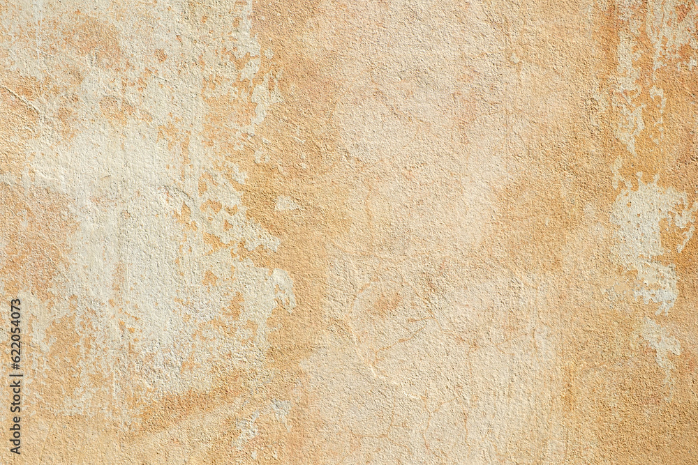 Beautiful Abstract Grunge Decorative  yellow brown Stucco Wall Background. Art Rough Stylized Texture Banner With Space For Text