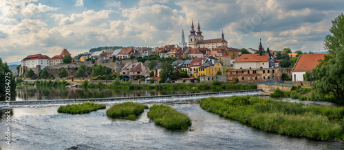 Panorama of Kadan, historical town on the Ohre river in Czech Republic