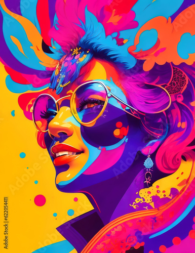 portrait of a woman vivid colours