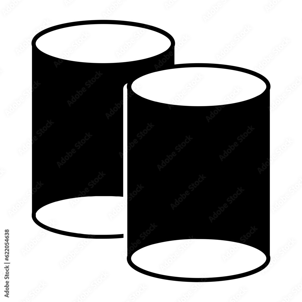 Cylinder Glyph Icon Cylinder Glyph Icon