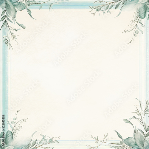 Square blank vintage floral paper background for printable digital paper  art stationery and greeting card illustration