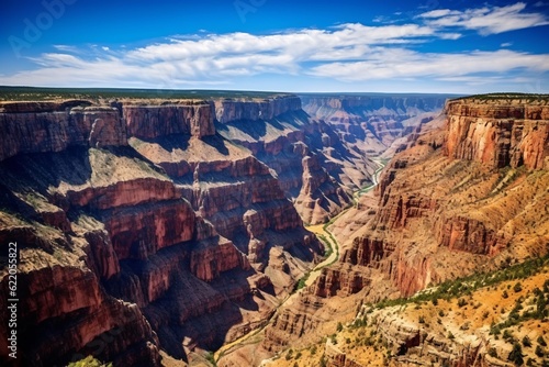 Toroweap point at sunrise, Grand Canyon National Park. Generative AI technology. 