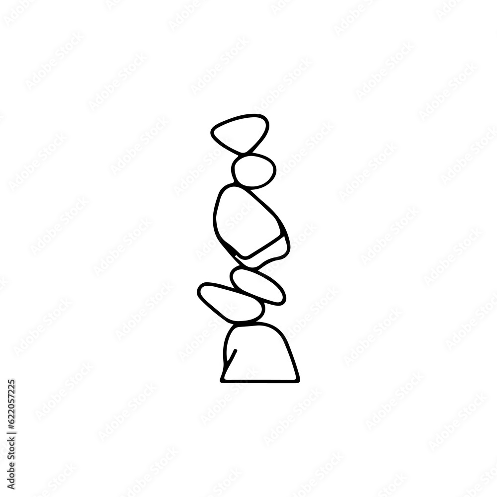 Obraz premium vector illustration of pile of stones